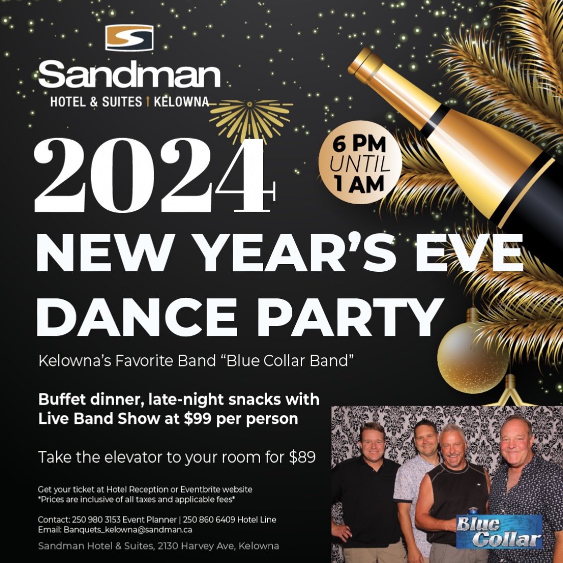 "TICKETS SOLD OUT" 2024 New Years Eve Dance Party featuring “Blue