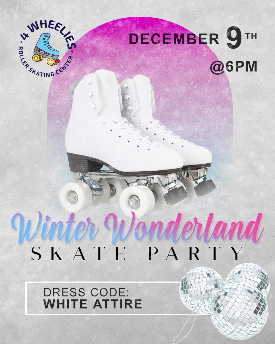 Winter Wonderland Roller Skate Party 4 Wheelies Ottawa Roller Skating