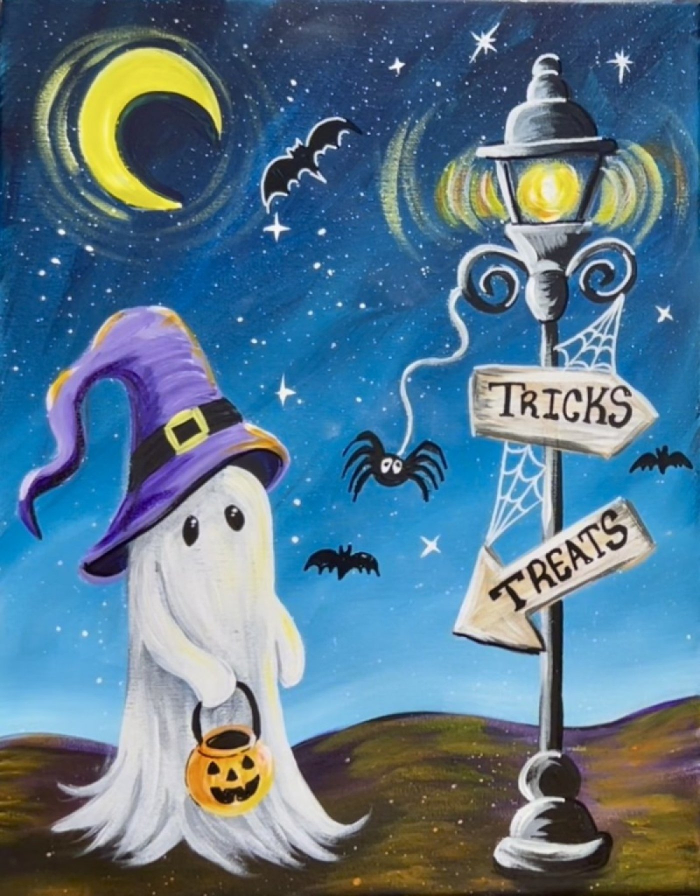 Brushes & Brews Trick Or Treat Ghost Paint Night