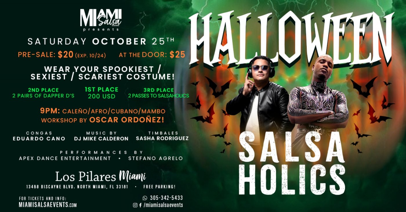 Salsaholics Halloween at Los Pilares Miami!